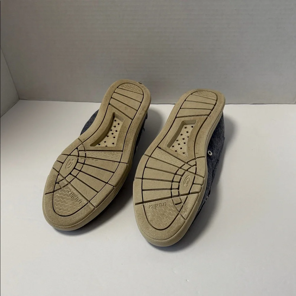 Dr. Scholl's Waverly Denim Blue Gray Slip-On Shoes 8 1/2 Good Used Condition